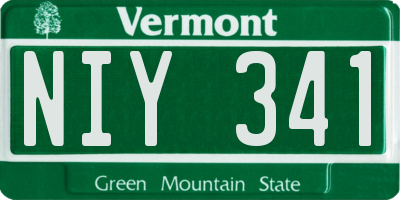 VT license plate NIY341