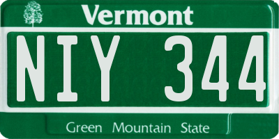 VT license plate NIY344