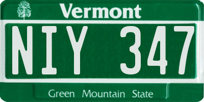 VT license plate NIY347
