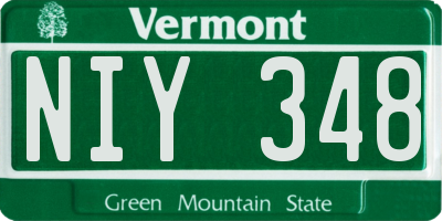 VT license plate NIY348