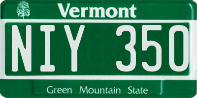VT license plate NIY350
