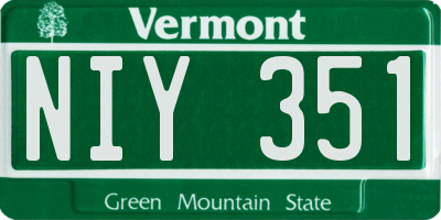 VT license plate NIY351