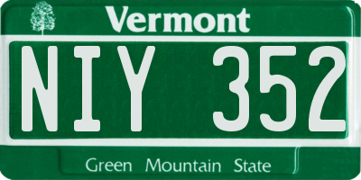 VT license plate NIY352