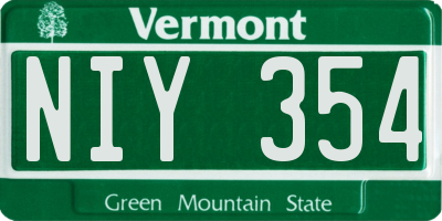 VT license plate NIY354