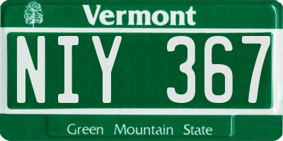 VT license plate NIY367