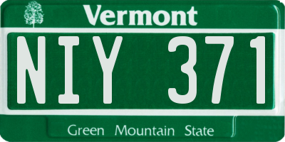 VT license plate NIY371
