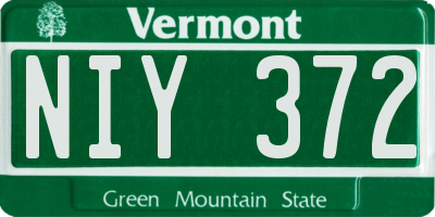 VT license plate NIY372