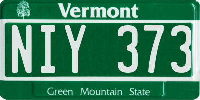 VT license plate NIY373
