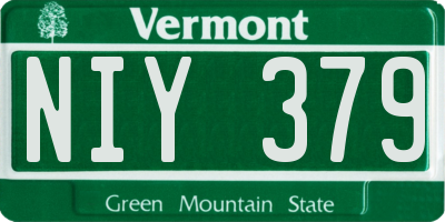 VT license plate NIY379