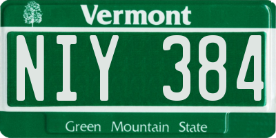 VT license plate NIY384