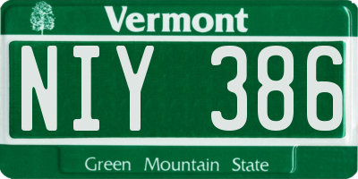 VT license plate NIY386