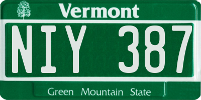 VT license plate NIY387