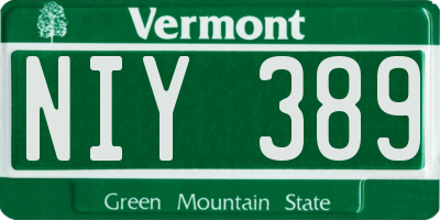 VT license plate NIY389
