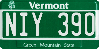 VT license plate NIY390