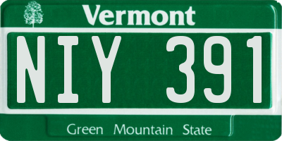 VT license plate NIY391