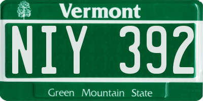 VT license plate NIY392