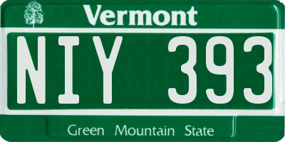VT license plate NIY393