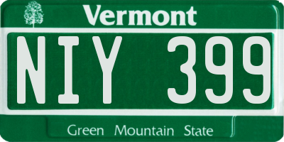 VT license plate NIY399