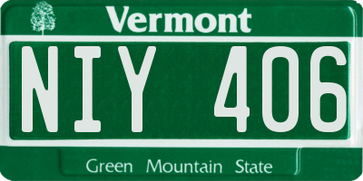 VT license plate NIY406