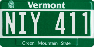 VT license plate NIY411