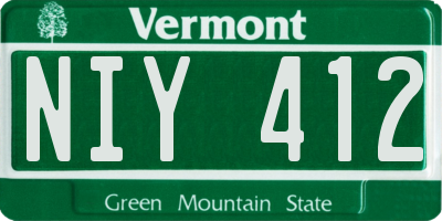 VT license plate NIY412