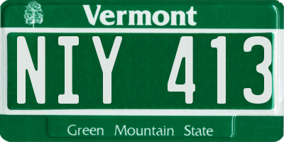 VT license plate NIY413