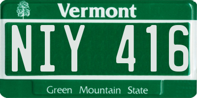VT license plate NIY416