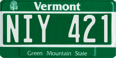 VT license plate NIY421
