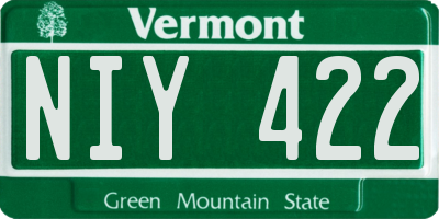 VT license plate NIY422
