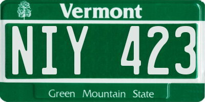 VT license plate NIY423