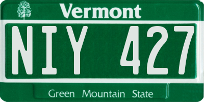 VT license plate NIY427