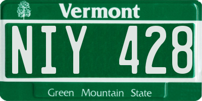 VT license plate NIY428