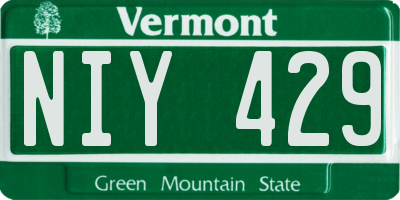 VT license plate NIY429