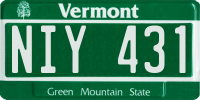 VT license plate NIY431