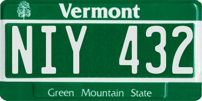 VT license plate NIY432
