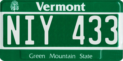 VT license plate NIY433
