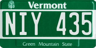VT license plate NIY435