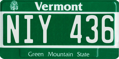 VT license plate NIY436