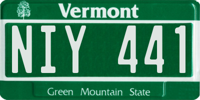 VT license plate NIY441