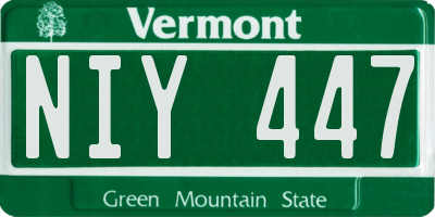 VT license plate NIY447