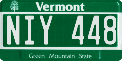 VT license plate NIY448
