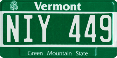 VT license plate NIY449