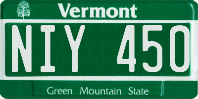 VT license plate NIY450