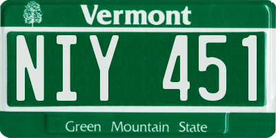 VT license plate NIY451