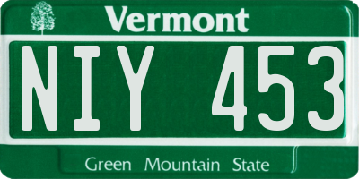 VT license plate NIY453