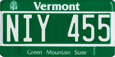 VT license plate NIY455