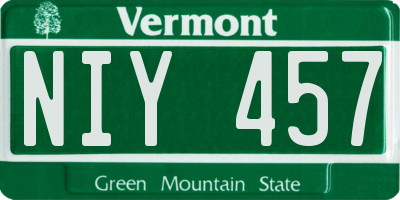 VT license plate NIY457