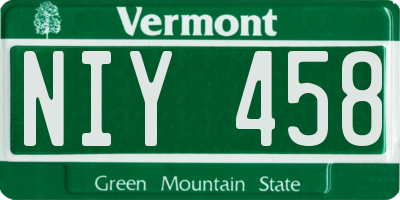 VT license plate NIY458