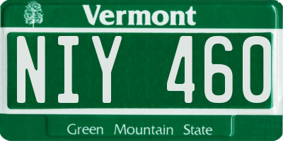VT license plate NIY460