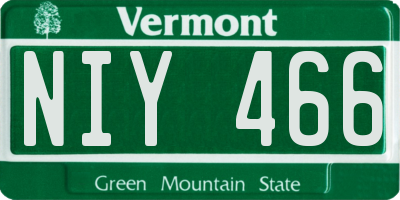 VT license plate NIY466